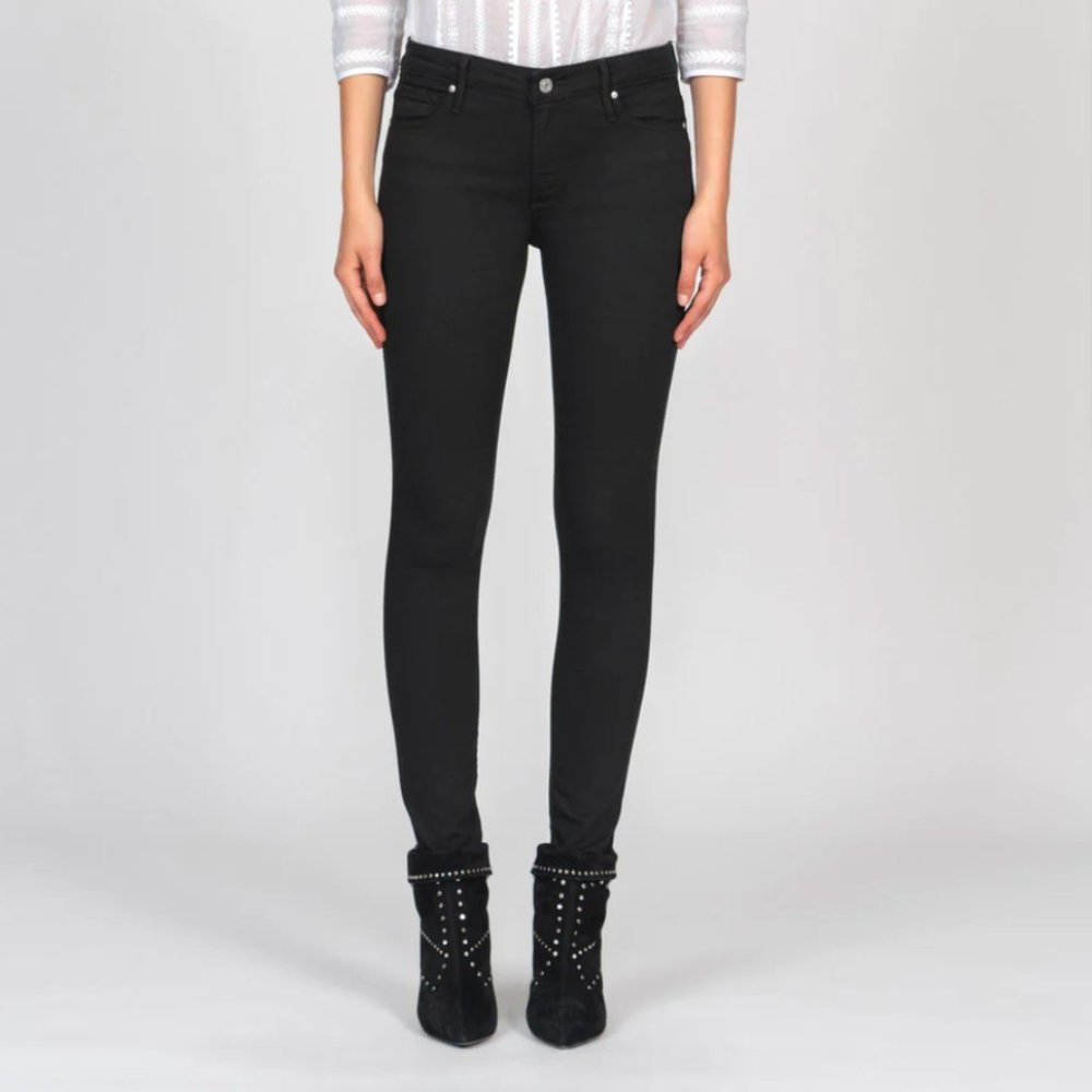 Black Orchid Jude Mid Rise Super Skinny Grey Steel Coated Waxed Jeans NWT 28